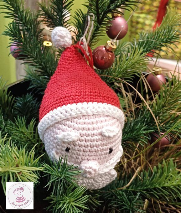 Boule pour sapin au crochet : Mon père Noël