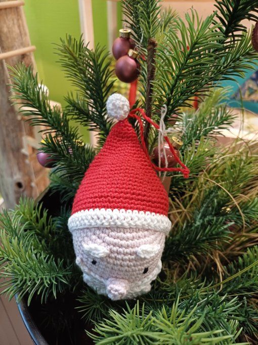 Boule pour sapin au crochet : Mon père Noël