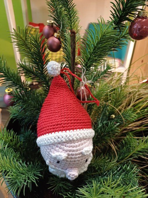 Boule pour sapin au crochet : Mon père Noël