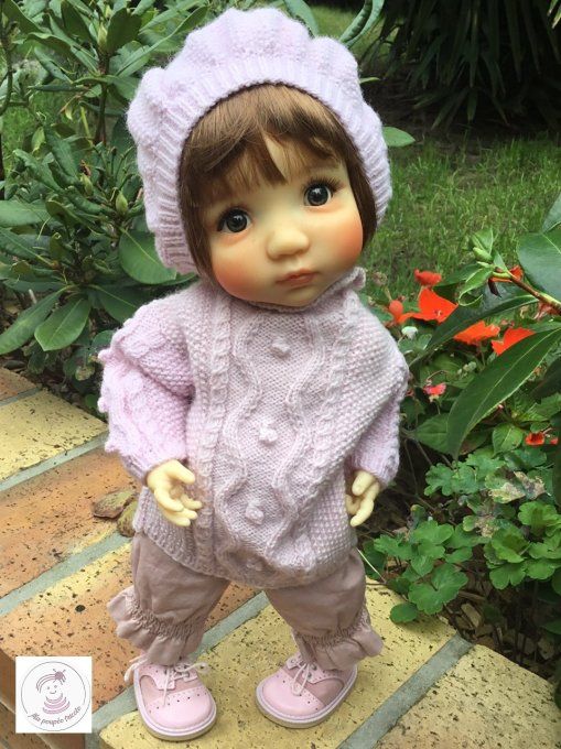 355. Belle irlandaise - Fiche tricot pour poupée Moppet de Meadowdolls