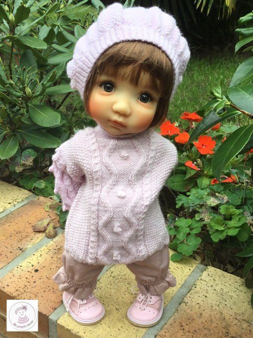 355. Belle irlandaise - Fiche tricot pour poupée Moppet de Meadowdolls