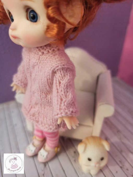 380.  Nuage sucré - Fiche tricot pour poupée Sto doll