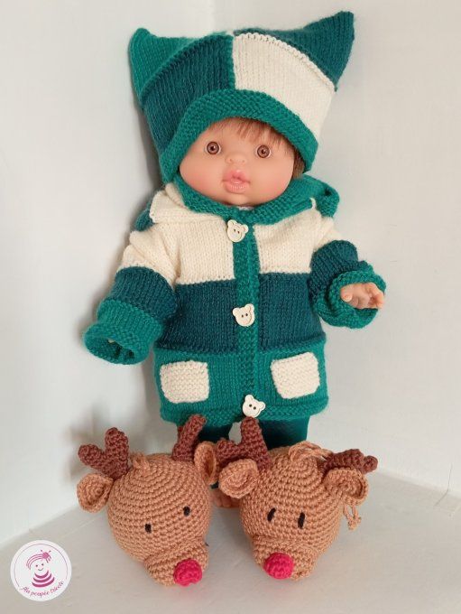 Manteau et bonnet petite fougère Minikane Gordis