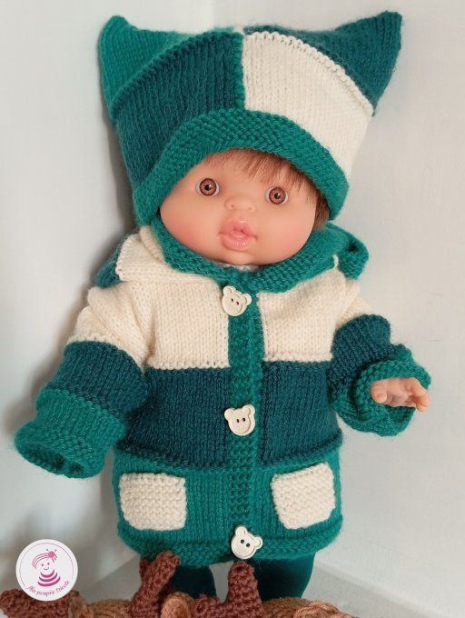 Manteau et bonnet petite fougère Minikane Gordis