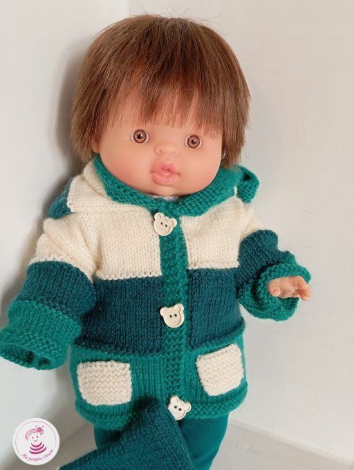 Manteau et bonnet petite fougère Minikane Gordis