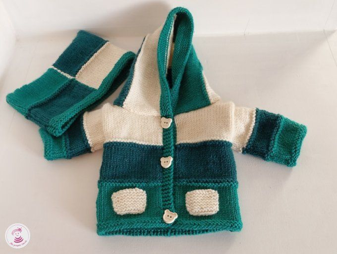 Manteau et bonnet petite fougère Minikane Gordis